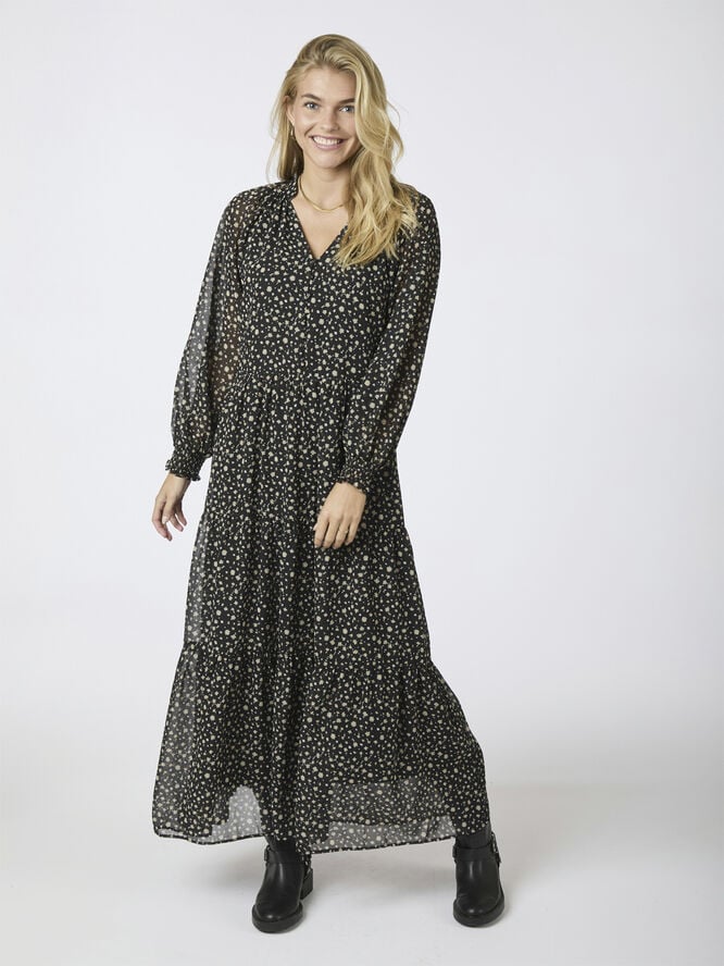 Neo Noir Hiko Secret Flower Dress Black