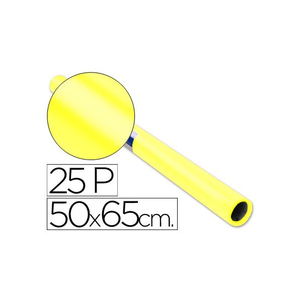 Sadipal Rolo de Papel Lustro 50x65cm 25Fls Amarelo