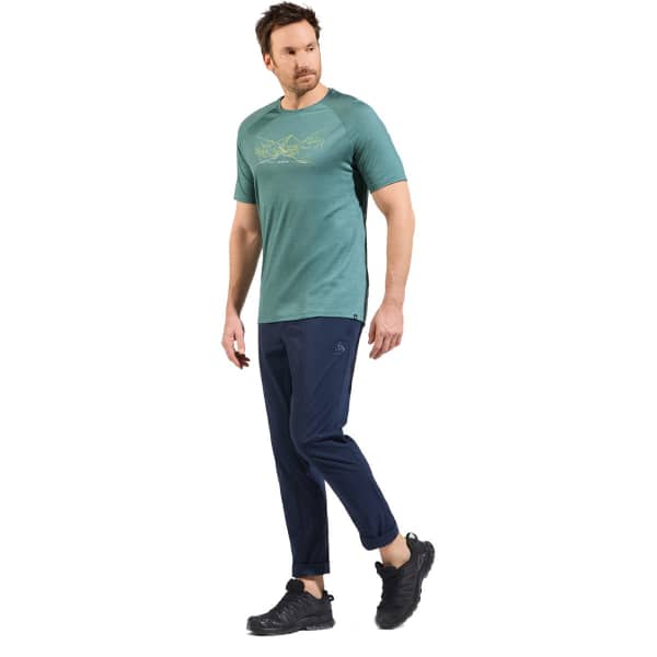 T-shirt randonnée ODLO ASCENT PW 130 RUN. BIKE. HIKE. CREW NECK S/S ARCTIC MELANGE