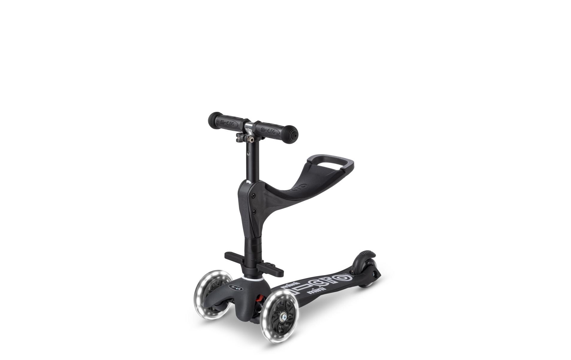 Kickboard Mini Micro 3in1 Deluxe Eco Schwarz<br>Kids Scooter aus recycelten Fischernetzen