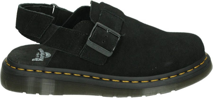 Dr. Martens JORGE~II~BLACK~E.H.SUEDE~~~~~~ Platte sandalenDames Sandalen Zwart