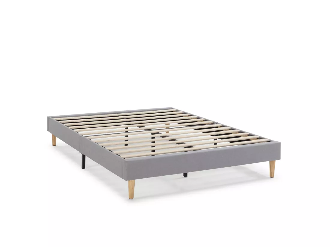 Sommier tapissier Aura 140x190 cm Gris clair, Hauteur 30 cm