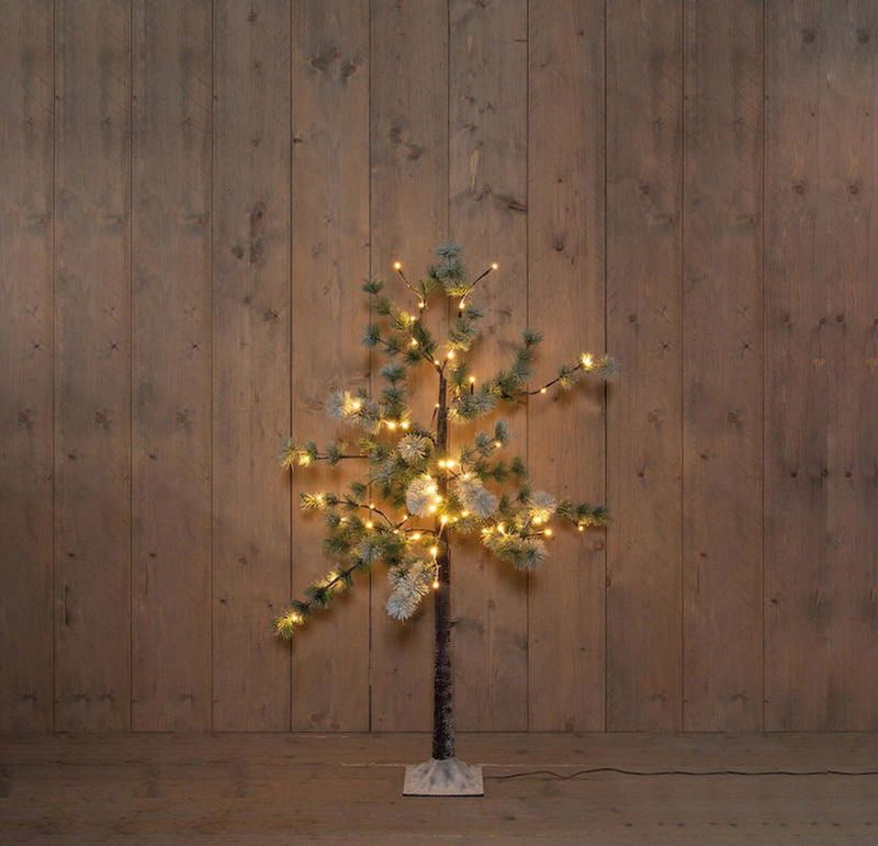 LED - Kerstboom - 120 cm - Denneboom met Sneeuw - Extra Warm Wit - 64 Lampjes - Geschikt voor Buiten