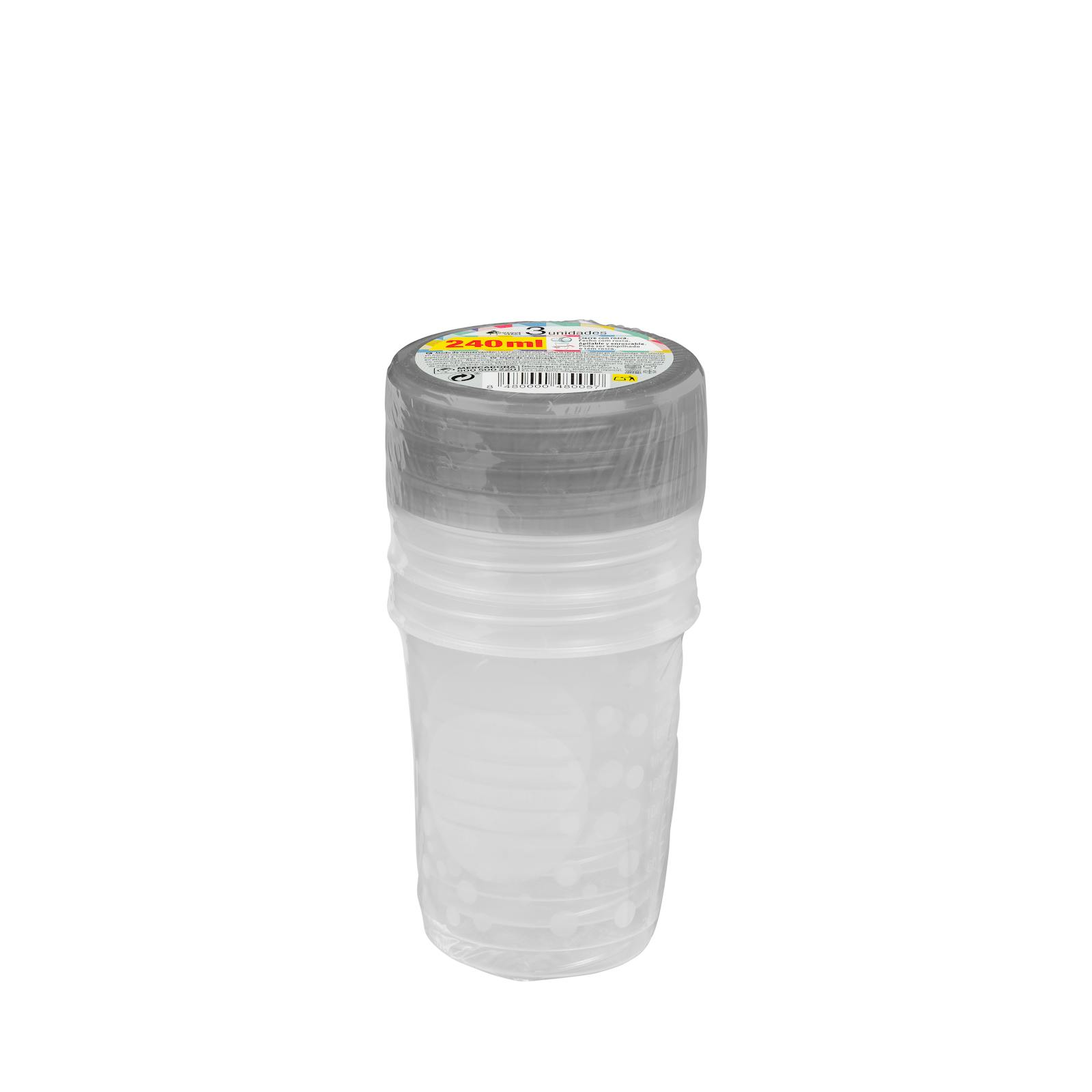 Récipient rond en plastique 240 ml Vert Forêt