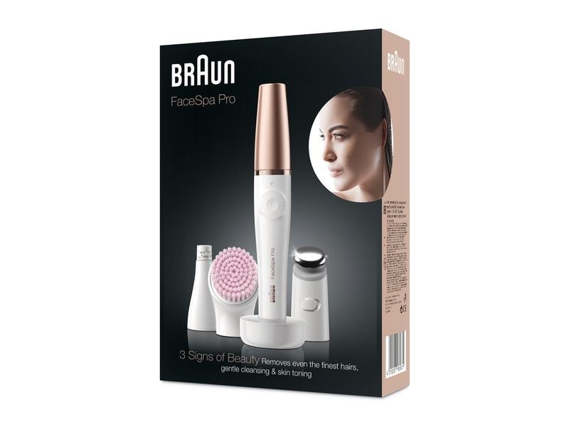 Braun Gesichtsepilierer FaceSpa Pro 912, Bronze/Weiss All-in-One-Beauty Epiliergerät für Gesicht