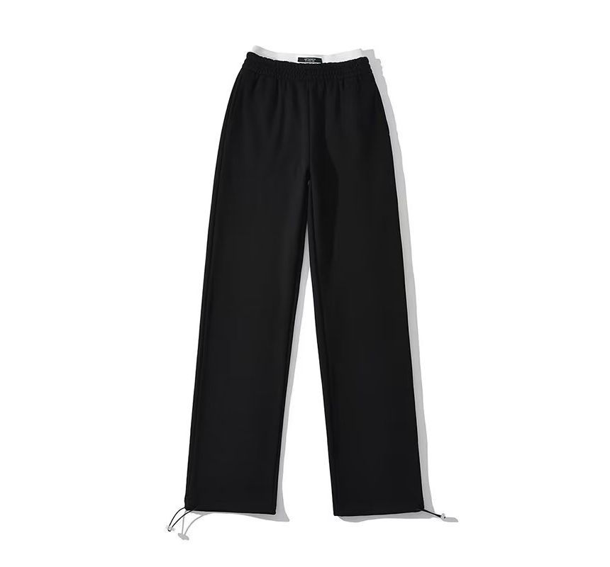 Haneliz - High Rise Applique Wijde Pijpen Joggingbroek