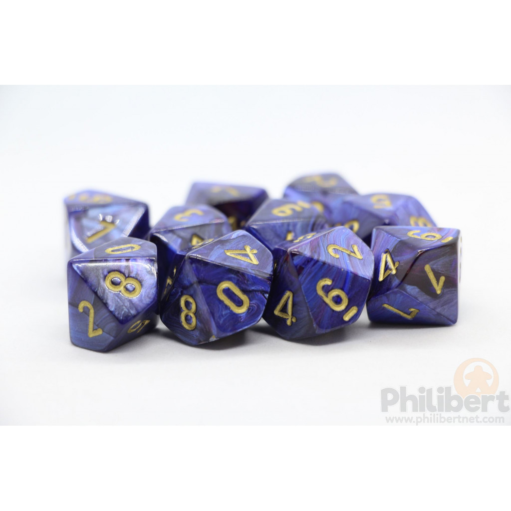 Set de 10 Dés 10 Faces Chessex : Scarab