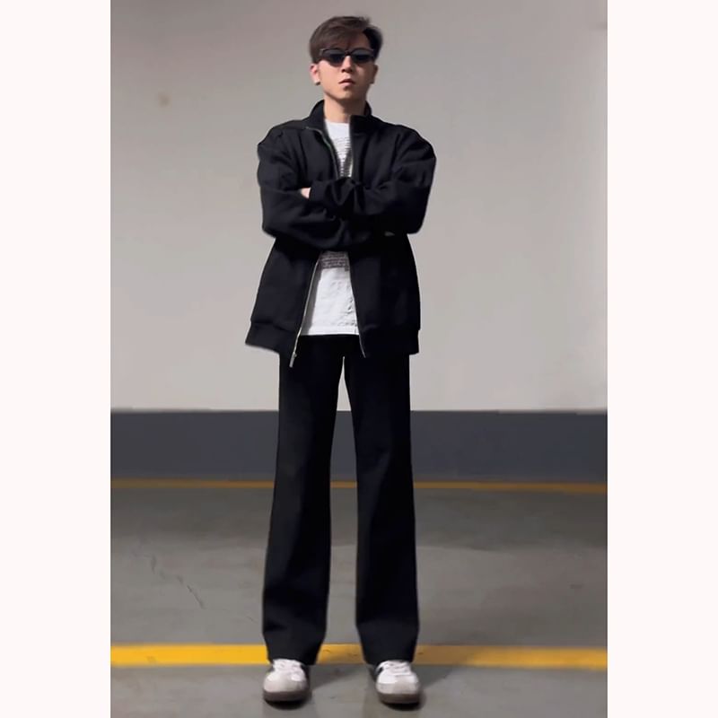 Chuoku - Mid Rise Plain Bootcut Dress Pants