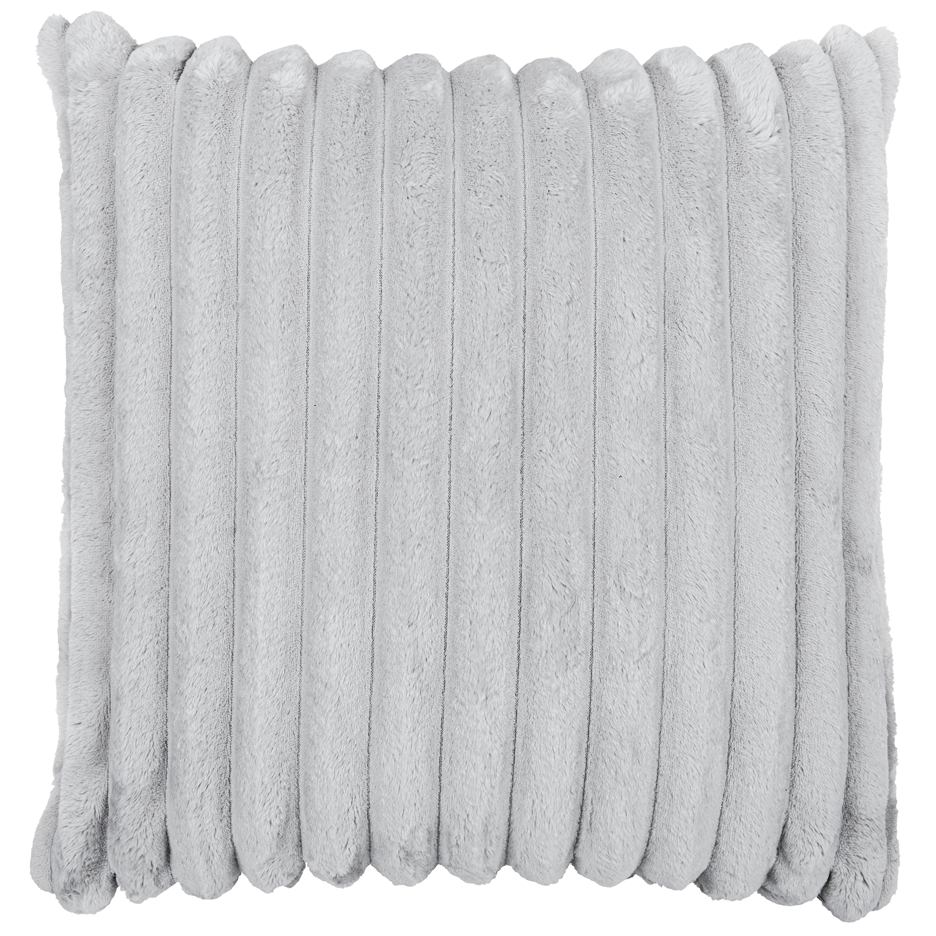Kissen - silber - 45x45 cm - Breitcord - mit Reißverschluss