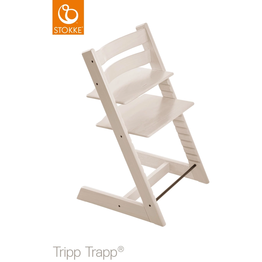 STOKKE® Tripp Trapp® Hochstuhl Buche Whitewash inkl. Newborn Set™ Grey