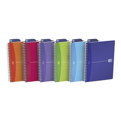 Oxford Office MyColours - Cahier polypro à spirale - A5 - 180 pages - petits carreaux (5x5 mm) - disponible dans différentes couleurs
