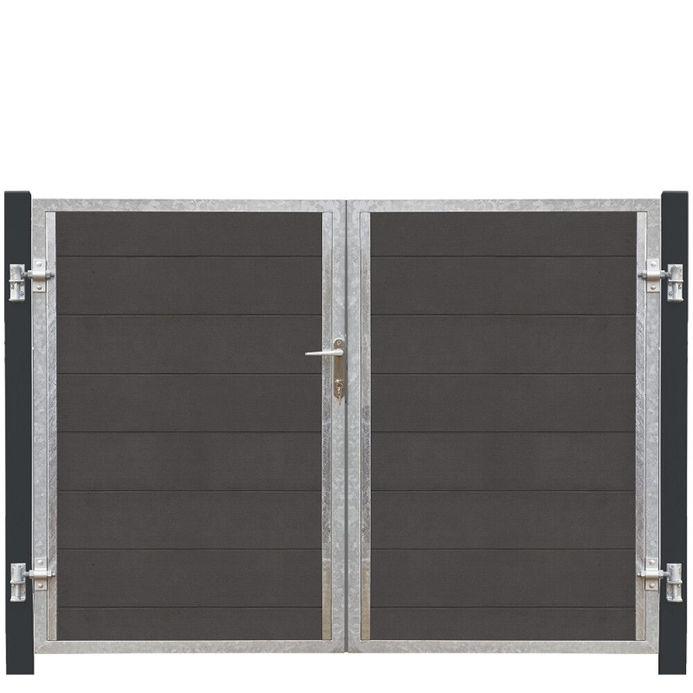 PORT PLUS FUTURA KOMPOSITT VENSTRE DOBBEL 197X145CM ANTRASIT