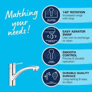 GROHE Swift éénhendel keukenkraan Chroom