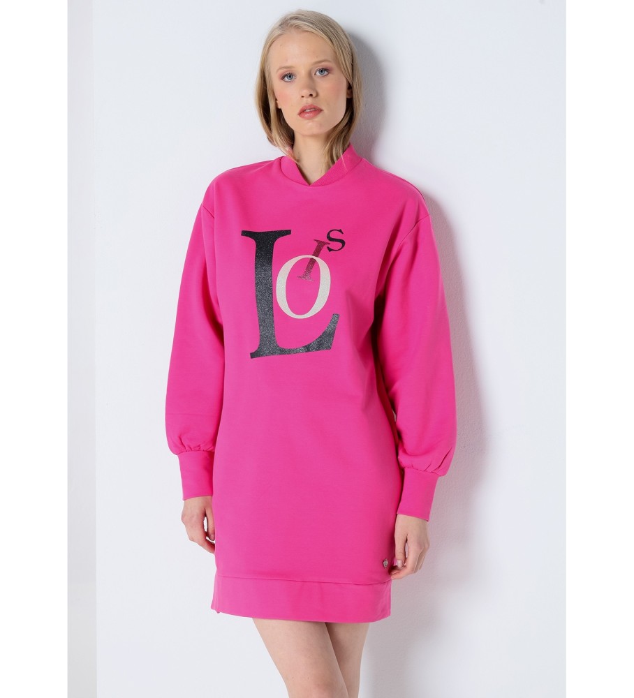 Vestido Lois Pink com fenda lateral