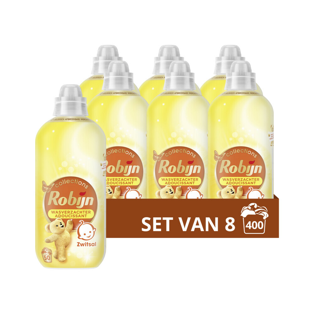 8x Robijn Wasverzachter Zwitsal 50 Wasbeurten1,25 liter