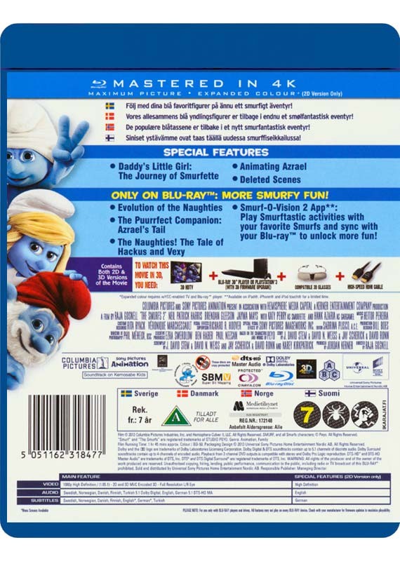 The Smurfs 2/Smølferne 2 (3D Blu-Ray)