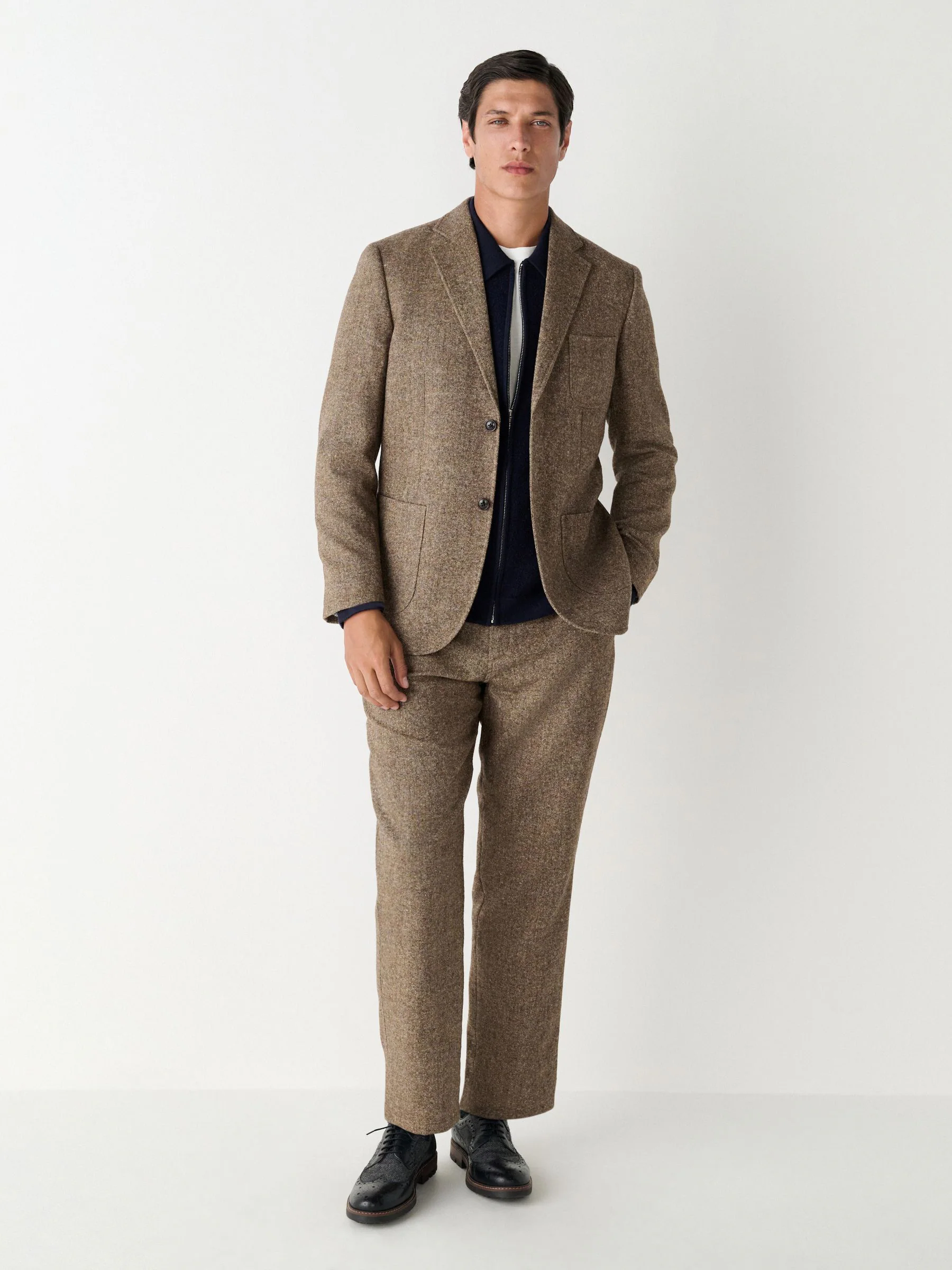 Zand - Relaxed Fit Wollen Pak Blend Jack