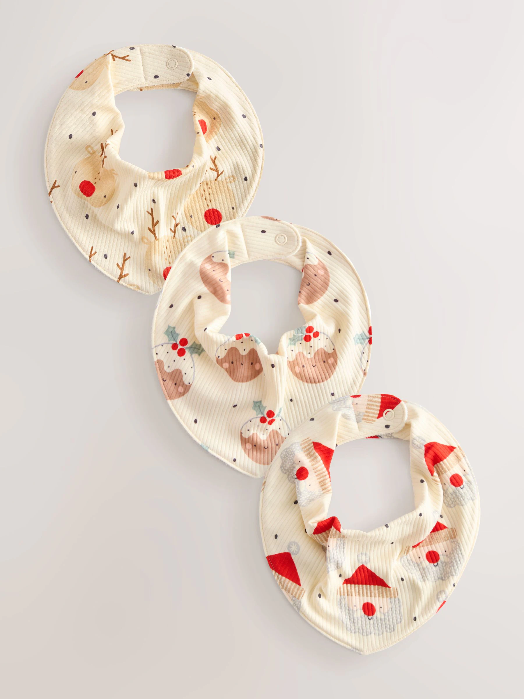 Ecru - Baby kerstslabbetjes 3 stuks