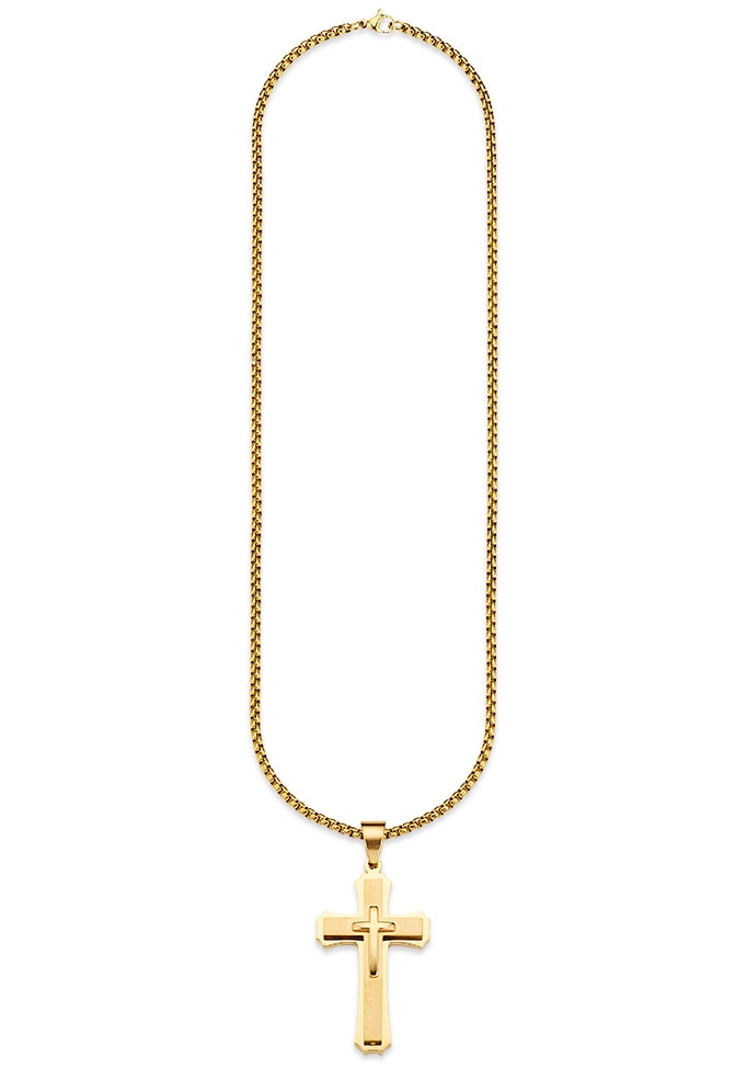 Bruno Banani Kette mit Anhänger »Schmuck Geschenk Halskette Kreuz Venezianerkette«