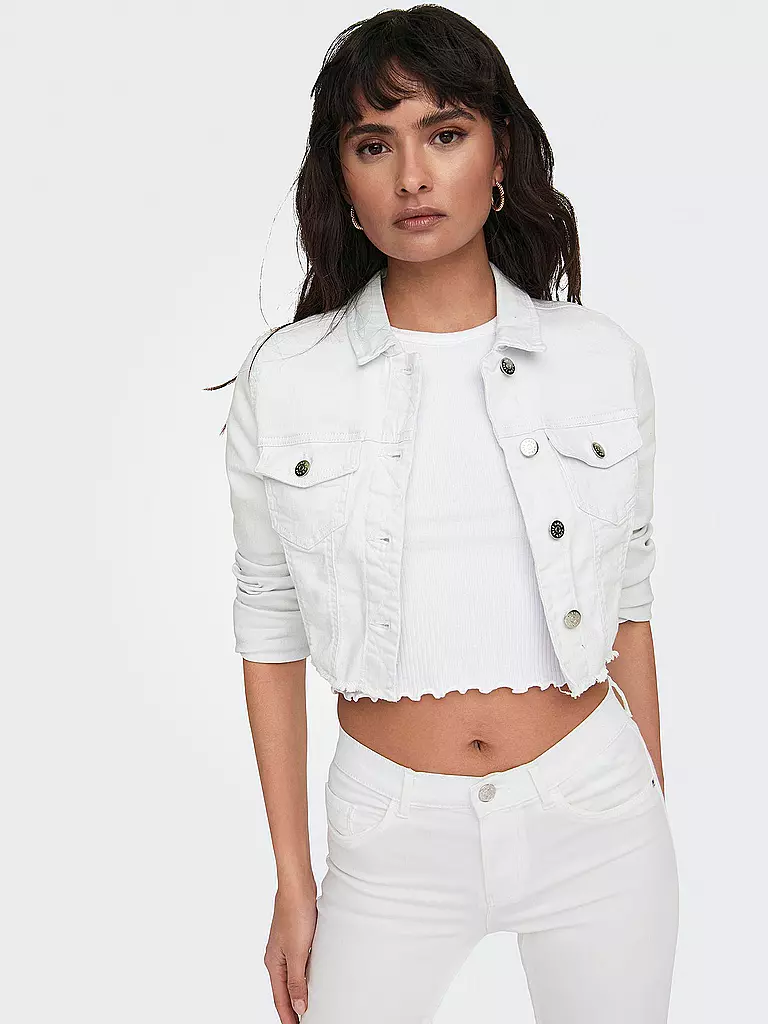 ONLY Jeansjacke ONLWONDER  Cropped Fit  weiss
