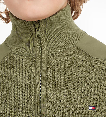 Tommy Hilfiger Bluse - Strick - Utility Half Zip - Utility Olive