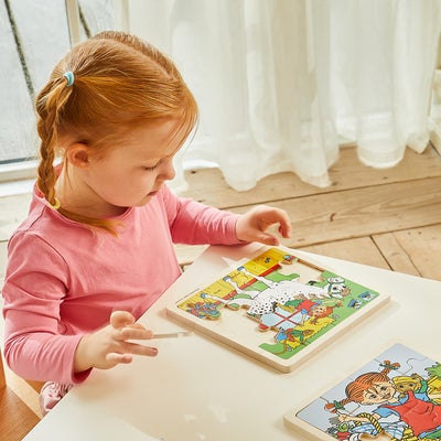 Pippi Langstrømpe Trepuslespill Pippi & Lille Gubben 16 Deler
