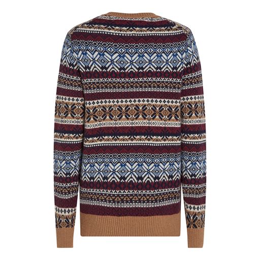 Tommy Hilfiger Gifting Wool Blend Fairisle Striktrøje, Safari Canvas/Multi, XL