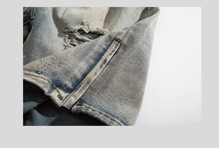 Yelmenor - Middelhoge denim shorts met distressed effect