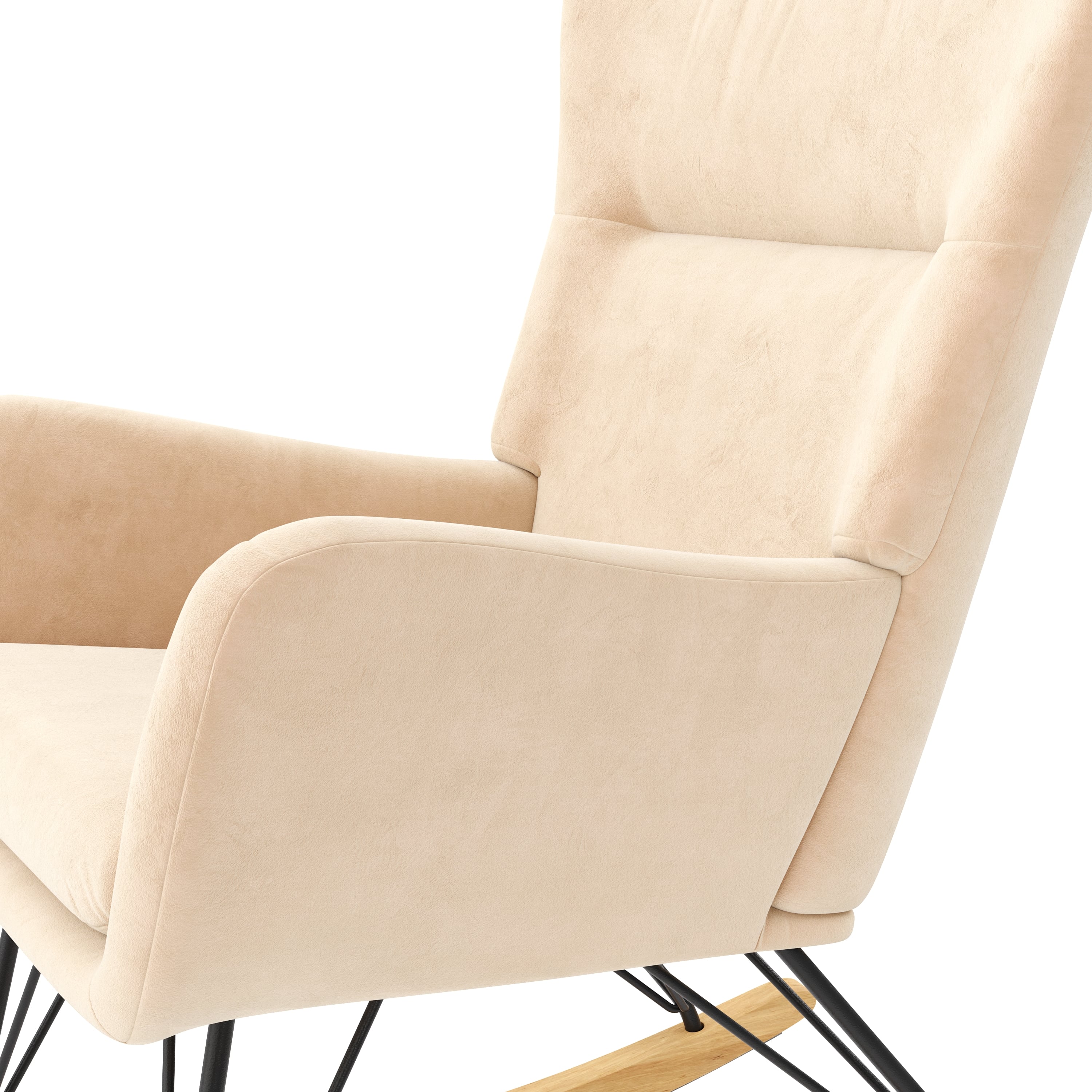 Schaukelstuhl Samt COMY beige
