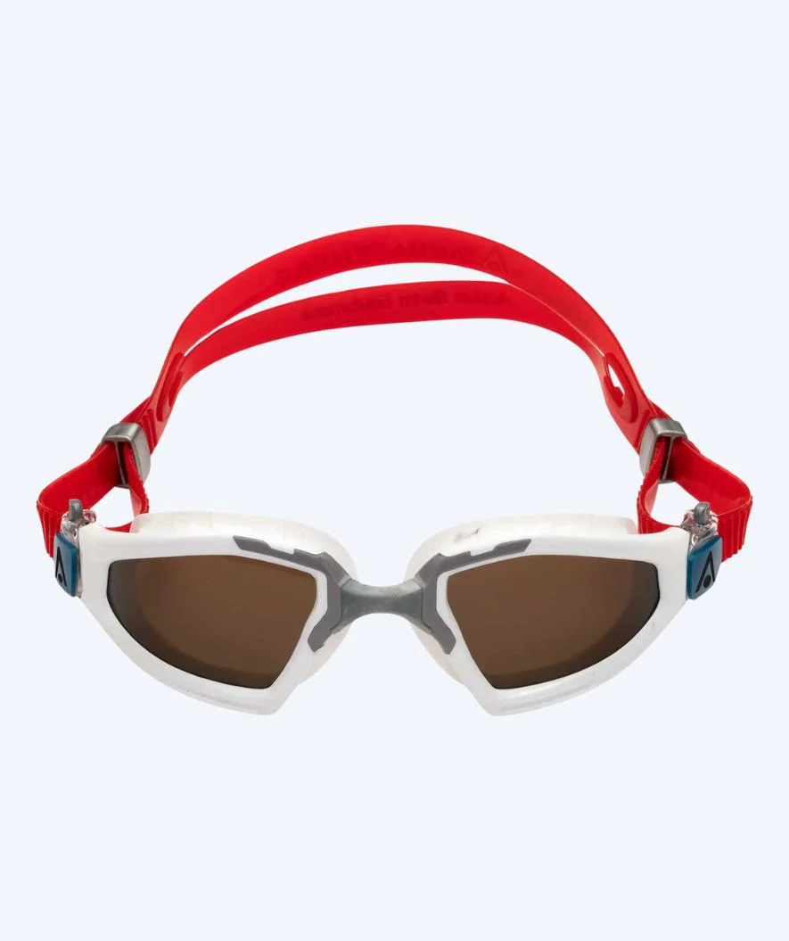 Aquasphere motions svømmebriller - Kayenne Pro - Rød/hvid (Smoke linse)