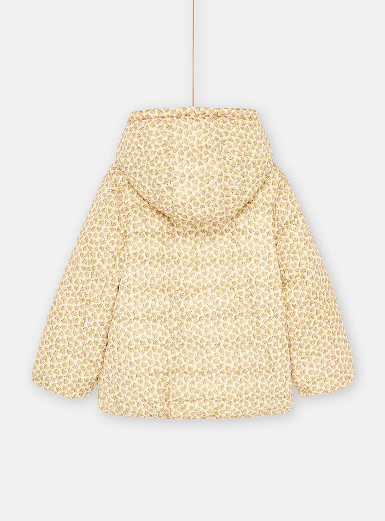 Doudoune à capuche réversible écrue