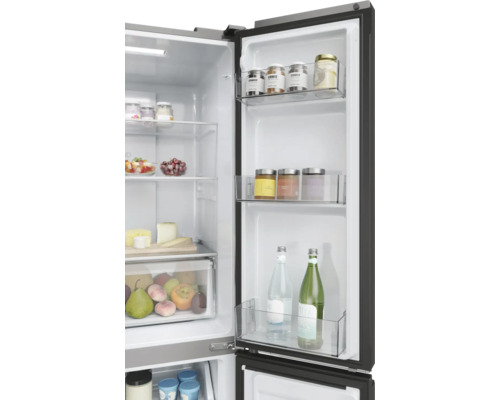 HAIER HCR3818ENMM Multi Door koel-vriescombinatie, BxHxD 83,3 x 181,5 x 65 cm, Koelvak 311 l, Vriesvak 156 l, roestvrij staal