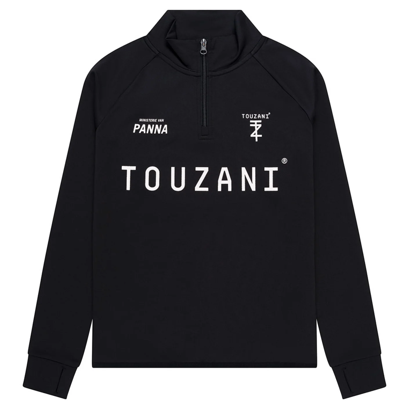 Touzani Platinum Trainingspak 1/4-Zip Kids Zwart Wit