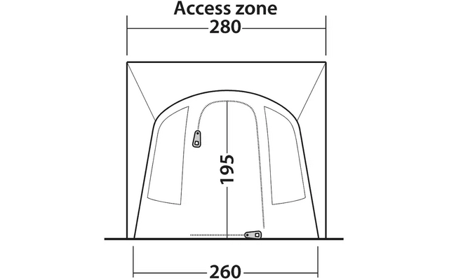 Santa Monica Air mid / tall aufblasbares Vorzelt für Anschlusshöhe 240 - 270cm