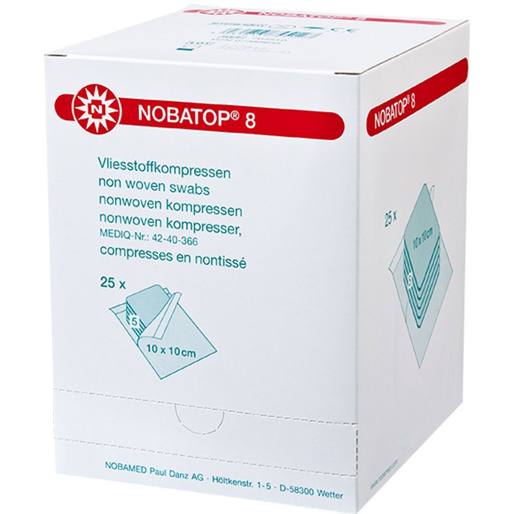 NOBATOP® Vliesstoffkompressen 8fach 10 x 10 cm steril