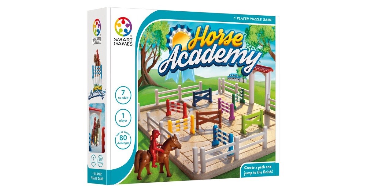 SmartGamesHorse Academy Denkspel  (Nederlands, 1 speler, Vanaf 7 jaar, 80 opdrachten)
