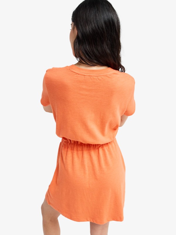Sunny Expedition Solid Robe T-shirt nouée Orange Femme