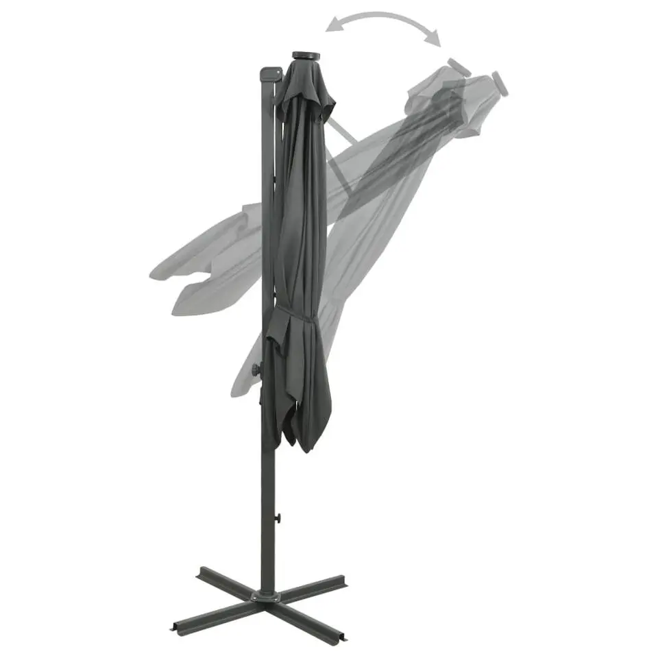 vidaXL - Zweefparasol - Antraciet - 250 cm