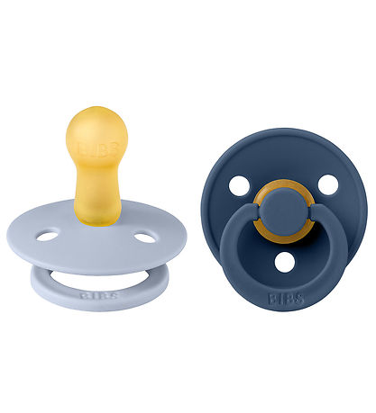 BIBS Colour Sutter - 2-pak - Str. 2 - Rund - Dusty Blue/Steel Bl