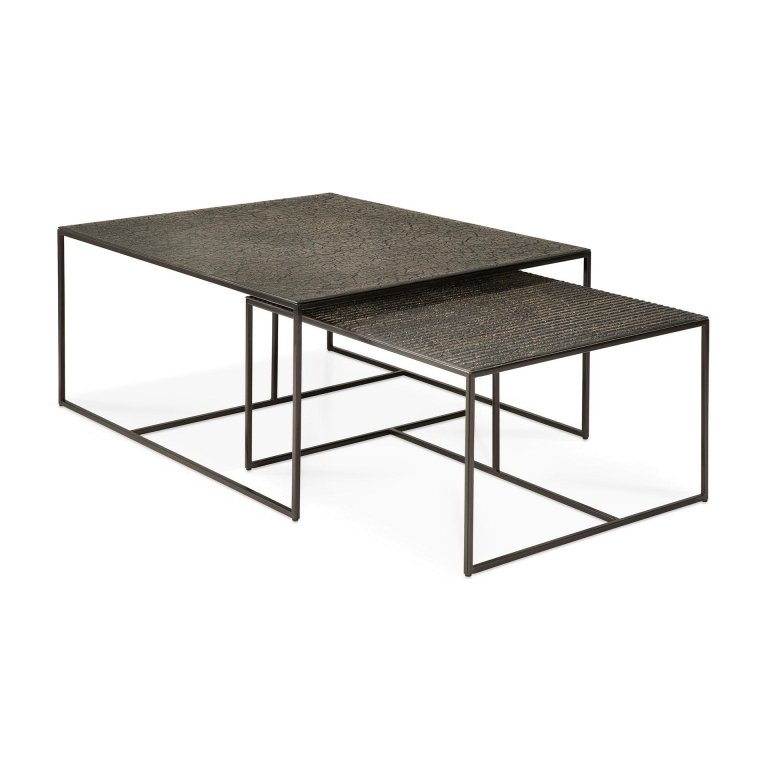 Ethnicraft Nesting pentagon salontafel set van 2 whisky