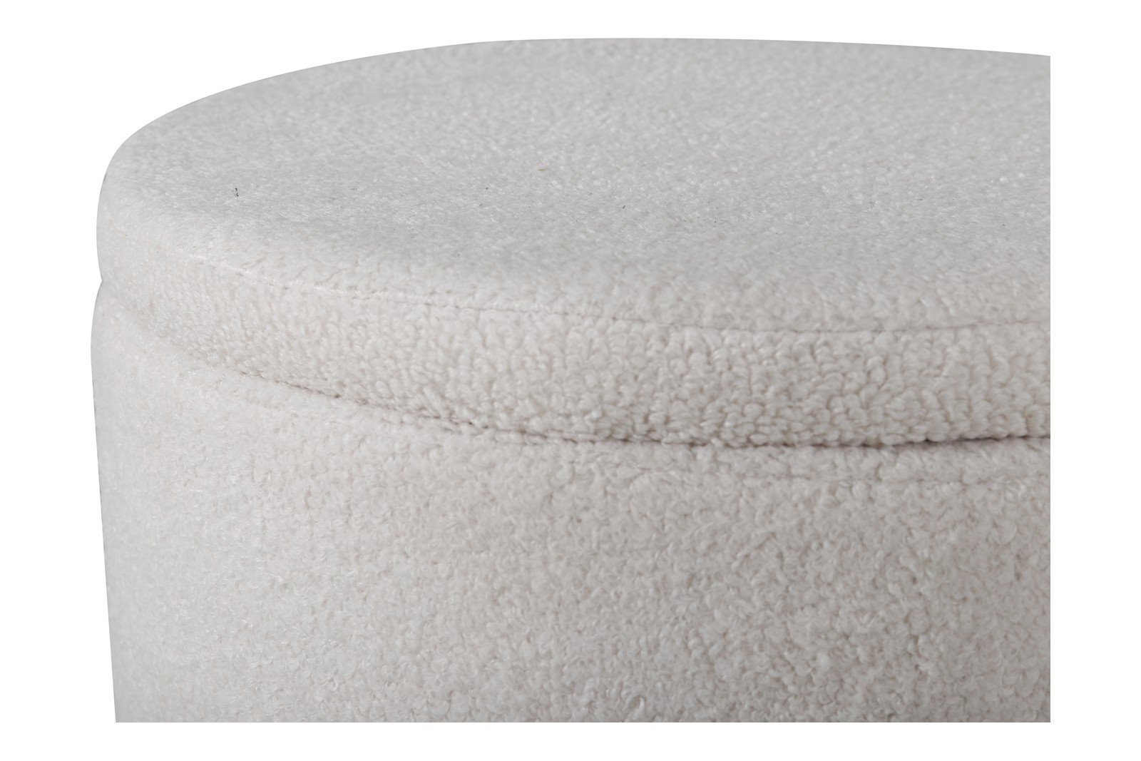Dunken puff Offwhite teddystoff, med oppbevaring\n