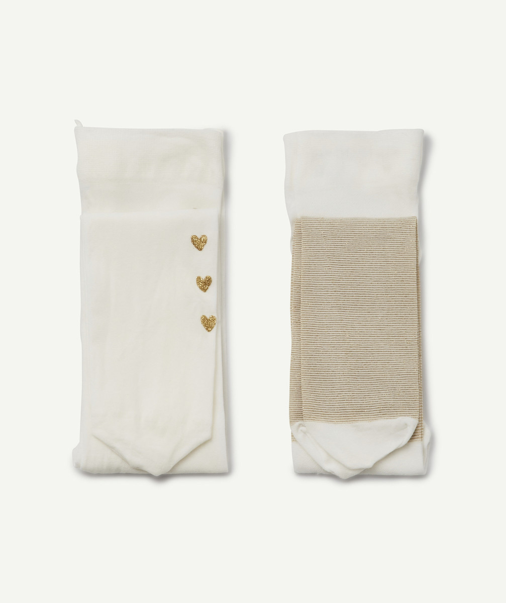 LES 2 PAIRES DE COLLANTS EN VOILE BLANC