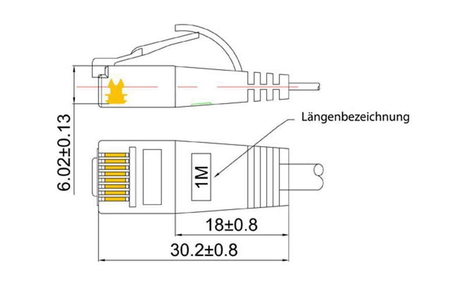 Slimpatchkabel RJ-45 - RJ-45, Cat 6, UTP, 1 m, GrünUnscreened/Unshielded Twisted-Pair-Kabel (UTP) mit Klinkenschutz