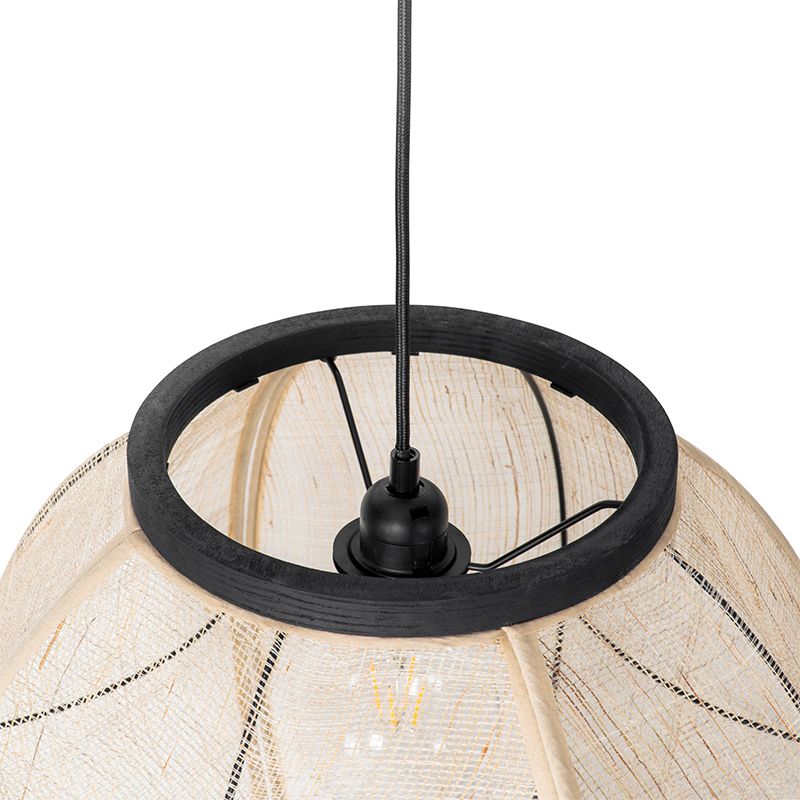 Oosterse hanglamp bruin stof 46 cm - Rob