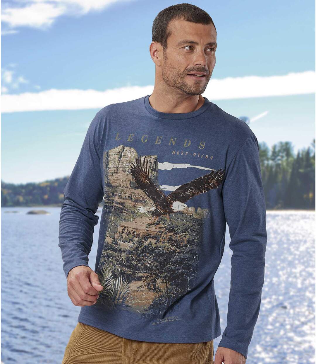 Lot de 2 Tee-Shirts Motif Pygargue