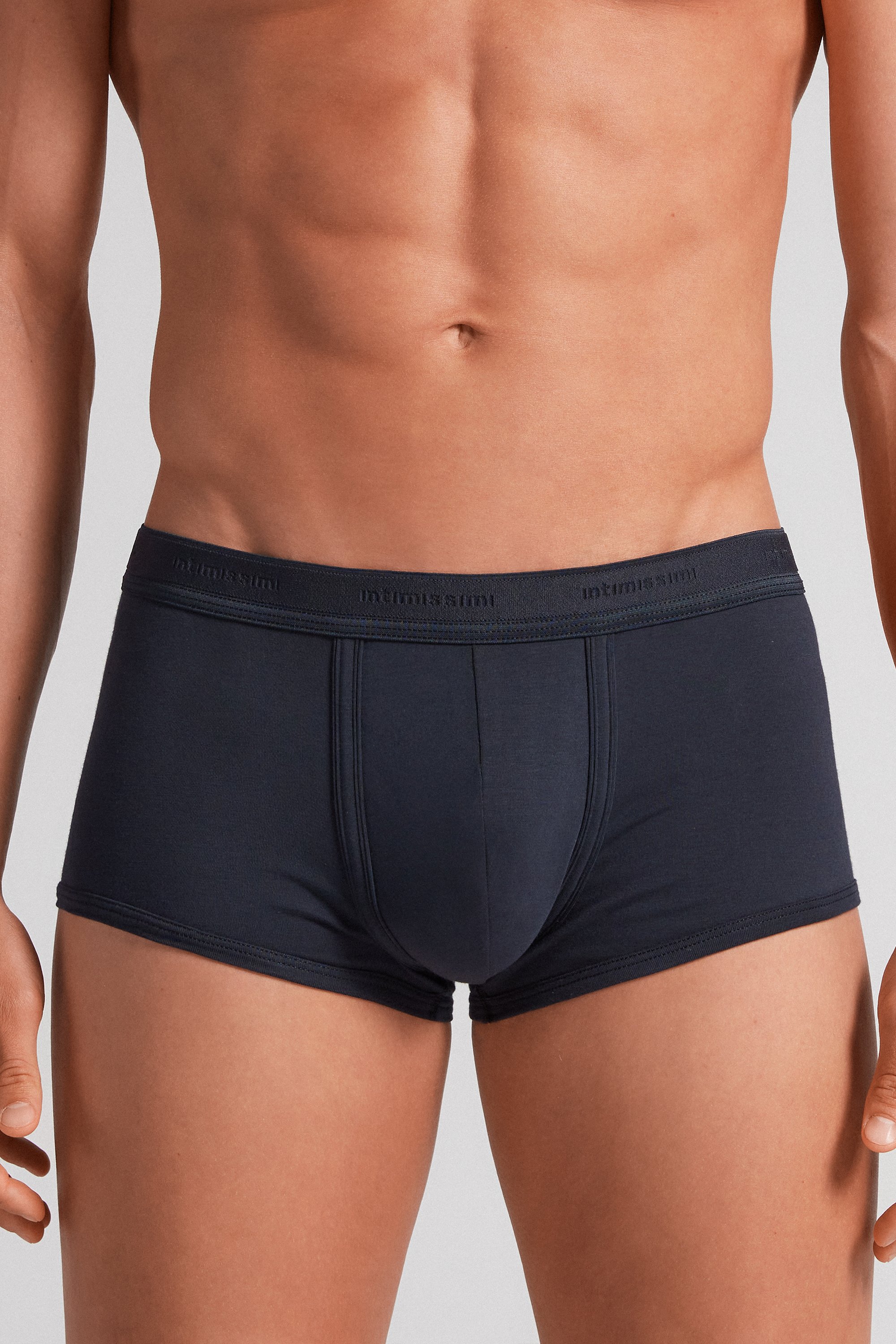 Cuecas boxer em algodão elástico Supima® com logotipo.