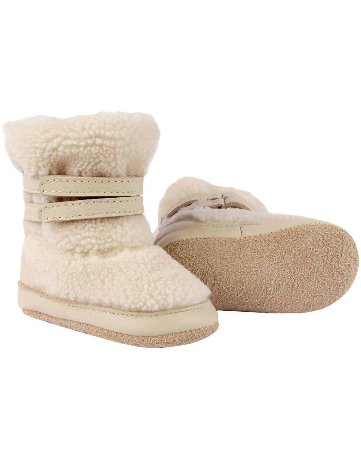 Krabbelschuhe LARISSO gefüttert in off white