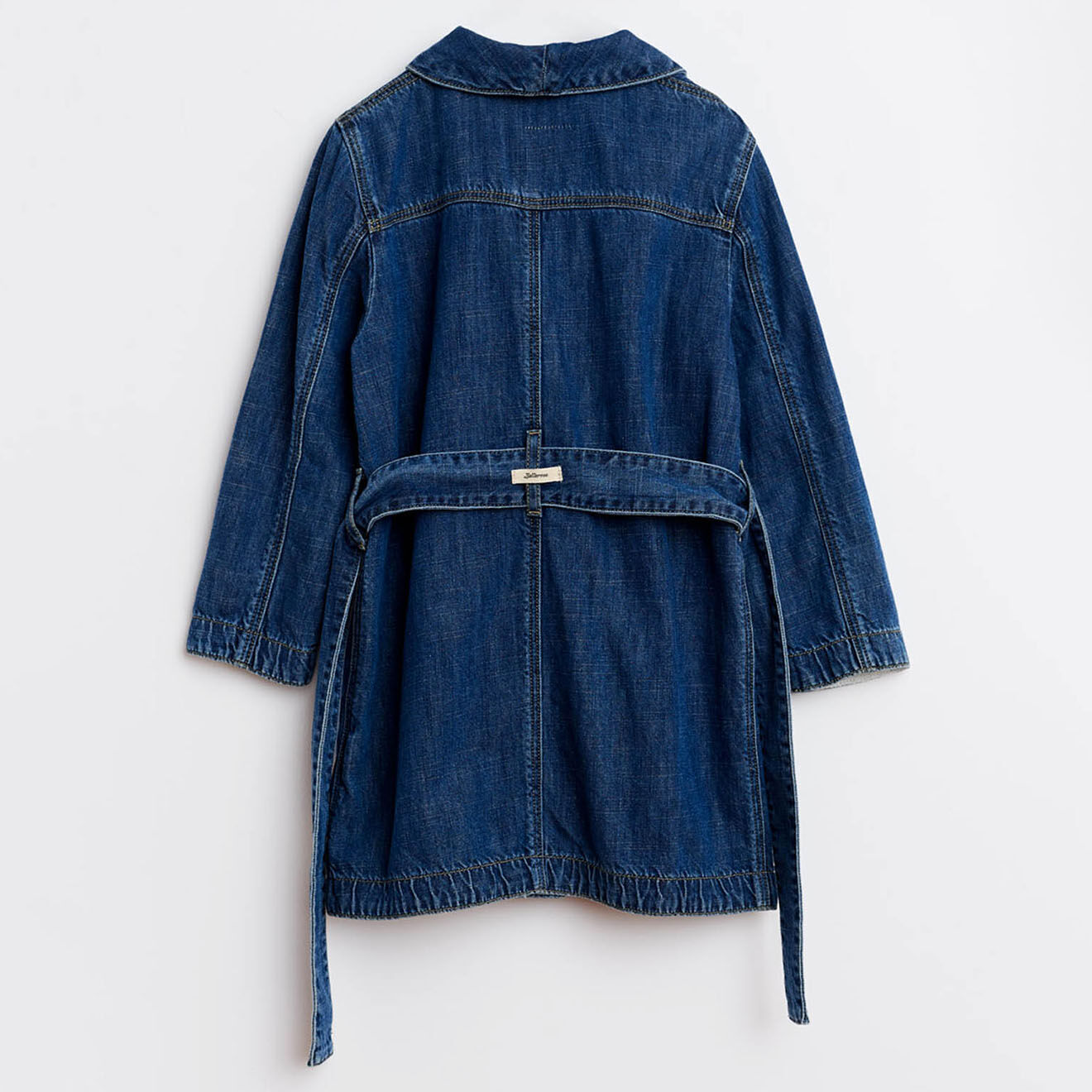 Bellerose Manteau Pogo à nouer en Toile denim bleu