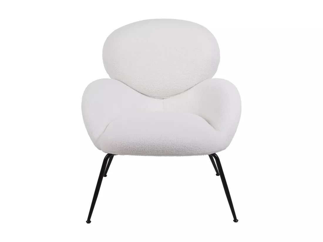 Chaise De Maquillage En Velours Teddy Avec Pieds En Métal, (blanc)
