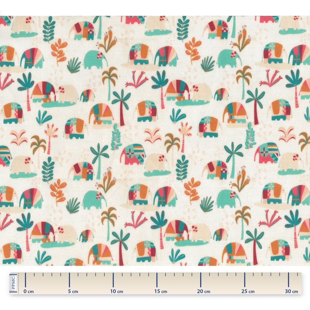 Coupon Tissu 1 M Carnaval D'eléphants